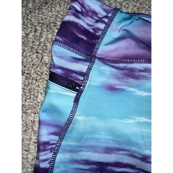Womens KYODAN LADIES PURPLE AND Blue Crop Capri Yoga Gym LEGGINGS.  SZ XS - Picture 3 of 5